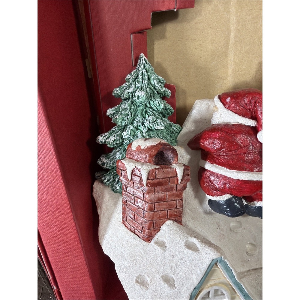 Santa Roof Top Michaels Ltd Classic Memories 3D Sculptured Plaque 1995 Vtg Read - Picture 2 of 15